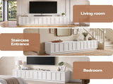 Artiss 180cm TV Unit Entertainment Cabinet Fluted Style Cable Management White FUR-S-TV180-4D-WH-AB