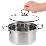 5-Piece Large Stainless Steel Stockpot Set with Glass Lids for Cooking and Kitchen Use V1369-AZ3-W-18739