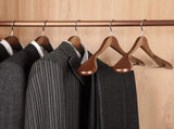 TOPIA HANGER Wide Shoulder Wooden Hangers, Suit Hangers with Non Slip Pants Bar & 360&deg Swivel Hook, V1258-DP02-F-218