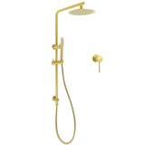 WELS Brushed Gold Shower Set 8" Round Head One Mode Handheld Sliding Rail Arm Small face Mixer V1233-S4902ABGSS019CBGKSR108GKRD201G60