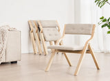 Wooden Folding Chairs with Cushion, Set of 2, Portable Foldable Cushion Chair with Wooden Frame, V952-MZHZZZDYXDFBPPPME001V0