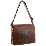 Billy The Kid Mens Genuine Leather Shoulder Bag Western in Cognac V563-BTK-10-COGN