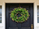Vibrant Wildflower Garland, Dried Flower Wreath, Elegant Spring and Summer Decor for Front Door, V1192-AZ-W-24438