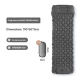 Grey Single Outdoor Foot Pump Inflatable Sleeping Pad - 40D Nylon Camping Air V888-ELOSUNG56187-6