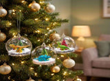 Christabelle 3 Glass Dome Christmas Ornaments Dinosaur Novelty Figures 11cm Xmas Tree Decoratio 112_SHD2002