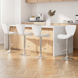 Artiss 4x Bar Stools Gas Lift Leather Seat White BA-TW-NEW4045-WHX4