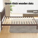 Artiss Bed Frame King Size Wooden Base Mattress Platform Timber Walnut VISE WBED-VISE-K-WAL-AB