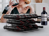 CARLA HOME 14 Bottle Freestanding Modern Metal Countertop Wine Rack Countertop LSB-36083