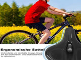 Comfortable unisex bicycle saddle with double shock absorbers, breathable waterproof ergonomic V1188-MS-325-0805