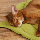 2 Pcs Yellow Leaf-Shaped Pet Sleeping Mat - Durable Dog Floor Pad & Cat Bed for Sleeping and V888-ELOSUNG13475