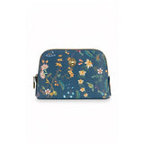 PIP Studio Petites Fleurs Dark Blue Small Triangle Cosmetic Bag V442-HIN-MISC-COSMETICFLEURSS-DARKBLUE-TR
