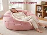 Artiss Bean Bag Chair Cover Soft Faux Fur Beanbag Cover Large Round Stuffed Animal BD-COVER-ROUND-PK