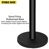 Stanchion Post Barriers 4-Set Line Dividers, Stainless Steel Stanchions with 6.6 Black Retractable V952-GLZ-CBTZ-HS-4JT01V0