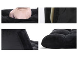 Artiss 2X Lounge Sofa Bed Flannel Fabric Black FLOOR-SBL-M193-S-BKX2