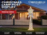 Christabelle 1.5m Lamp Post Christmas Light Up Display Silver Bows Warm White LED Outdoor Indoo 112_MHA713