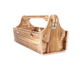 Wooden Folding Picnic Basket Table Outdoor Portable 2 in 1 Vintage with Wine Glass Holder Charcoal V1294-YM0901-3111250046512
