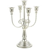Plated Multi-Branch Iron Candlestick Holder, European Styleative Candle Stand for Tabletop V1366-AZ2-W-20430