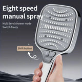 Large Panel Shower Head, 8 Adjustable Positions, Wide Water Outlet, Handheld Bathroom Shower V1189-LC-LY-00091
