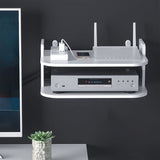 Wall Mounted Router Shelf No Hole Installation Storage Box Wooden WIFI Organizer for Living Room V1370-AZ4-09135