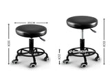 Levede 2x Salon Stool Swivel Bar Stools T4498-BKSTANDX2