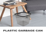 Black Clear Trash Can with Reasonable Capacity for Home Organization and Storage V1192-AZ-W-19425