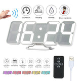 Upgraded 3D Wireless Remote Digital RGB LED Alarm Clock USB Powered Time/Temperature/Date Display V1294-YM0901-H26529W