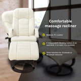 PU Leather Deluxe Massage Chair Recliner Ottoman Lounge Remote V63-771965