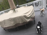 Round Patio Furniture Cover with Umbrella Hole Waterproof 4-Season Protector for Garden, Balcony V1107-CS-HWZYZ2