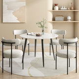 Round MDF Marbling Dining Table V264-DNT-405S-WHE