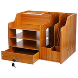 Desk Storage Organizer Wooden Light Brown 1Set For Students And Home Workers V1369-AZ3-W-17180