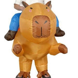 Ride On Capybara Cartoon Costumes Air Model Inflatable Costume Funny Dress Up Props Halloween Party V1263-JX-7956
