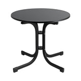 Gardeon Outdoor Side Table 80cm Folding Steel Round Bistro Desk Cafe Patio Furniture Black ODF-TB-STFD-BK