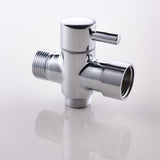 3-way T-connector with shut-off valve for bathroom, 7 x 7 Overall Size, 1 x 3 Overall Size, V1189-LC-LY-00074