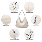 Women's Soft Leather Tote Bags 3pcs Fashion Handbag Wallet Shoulder Purse Set V1263-JX-3521