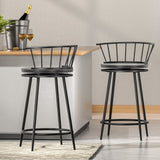 Artiss 2x Bar Stools Swivel Metal Chairs BA-J-8138-BKX2