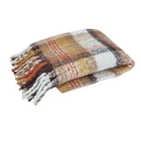 J Elliot Home Aiden Sand Multi Faux Mohair Throw Rug with Fringe 130 x 160cm V442-IDC-THROW-AIDEN-SAND-RE