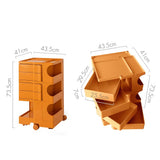 Artiss Storage Trolley Bedside Table 5 Tier Cart Boby Replica Orange AI-PP-TROLLEY-L-OR