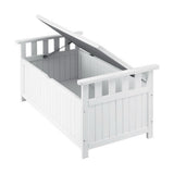 Gardeon Outdoor Storage Bench Box Wooden Garden Toy Tool Patio Furniture White ODF-OSB-WDL-WH