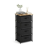 CARLA HOME 4 Drawer Fabric Storage Dresser - Steel Frame - Black - Storage Rack - Rustic V178-36406