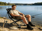 Black folding chair, outdoor chair, portable chair, sturdy chair, comfortable V1102-132-SIL-05982