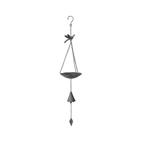 Hanging Birdfeeder w Dragonfly & Petal Bell 86cm V637-06979BRD