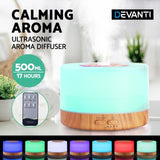 Devanti Aroma Diffuser Aromatherapy Light Wood 500ml DIFF-50A-LW