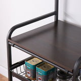 Kitchen Mobile Trolley Floor-Standing Storage Rack-Black V1161-108713