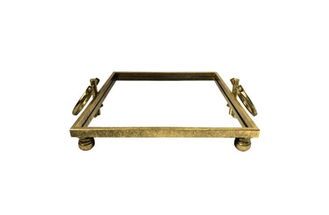 Eliza Mirror Tray with Handles - Square - Gold V292-HD-TR-L-SQ-GOLD