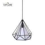 Tomshine 110-240V 0-60W Industrial Vintage Cage Pendant Light Iron Art Diamond Pyramid Wrought V1294-YM0901-L1654-2