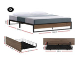Artiss Bed Frame Metal Frame Double Size Bed Base 2 Drawers OSLO MBED-C-OSLO-D-DRAW