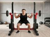 Centra Adjustable Squat Rack Barbell Stand Press Dip Station Home Gym 250KG SP1095-BK-AU