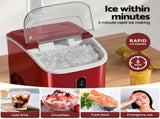 Devanti Ice Maker Machine 15kg Nugget Chewable Ice Cube IM-ZB15N01-RED