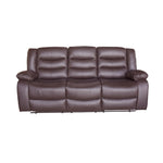 3 Seater Recliner Sofa In Faux Leather Lounge Couch in Brown V43-REC-FAN3RBR