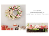 Tulip Wreath Tulip Decorative Wreath Artificial Tulip Wreath Decorative Flower Wreath V1294-YM0715-211028LS02